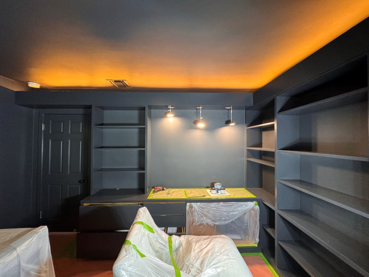 Professional interior painting roller application technique