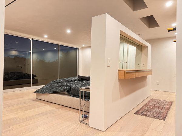 Bedroom & Staircase — Limewash Throughout